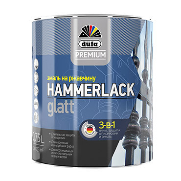 HAMMERLACK на ржавчину гладкая база3 9л "DufaPremium" Эмаль 